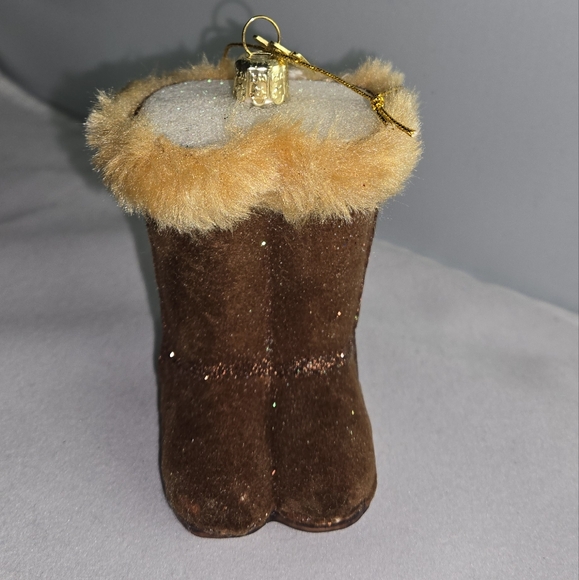Kurt Adler Christmas Tree glass ornaments set of 3 Boots With The Fur - Picture 3 of 6
